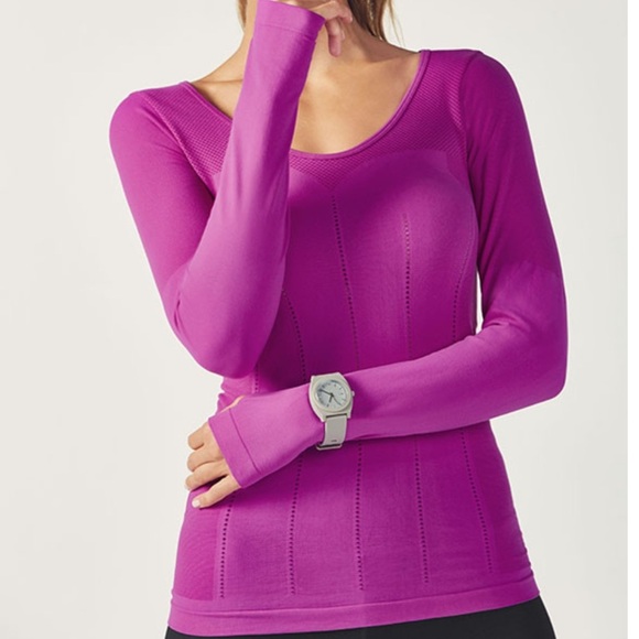 Fabletics Purple Long-Sleeve Activewear Top - Size Small - Workout Top - Yoga - Picture 1 of 7